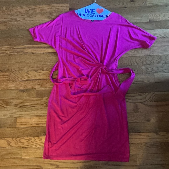 ANN TAYLOR SMALL PETITE PINK SIDE TIE DRESS - Picture 1 of 2